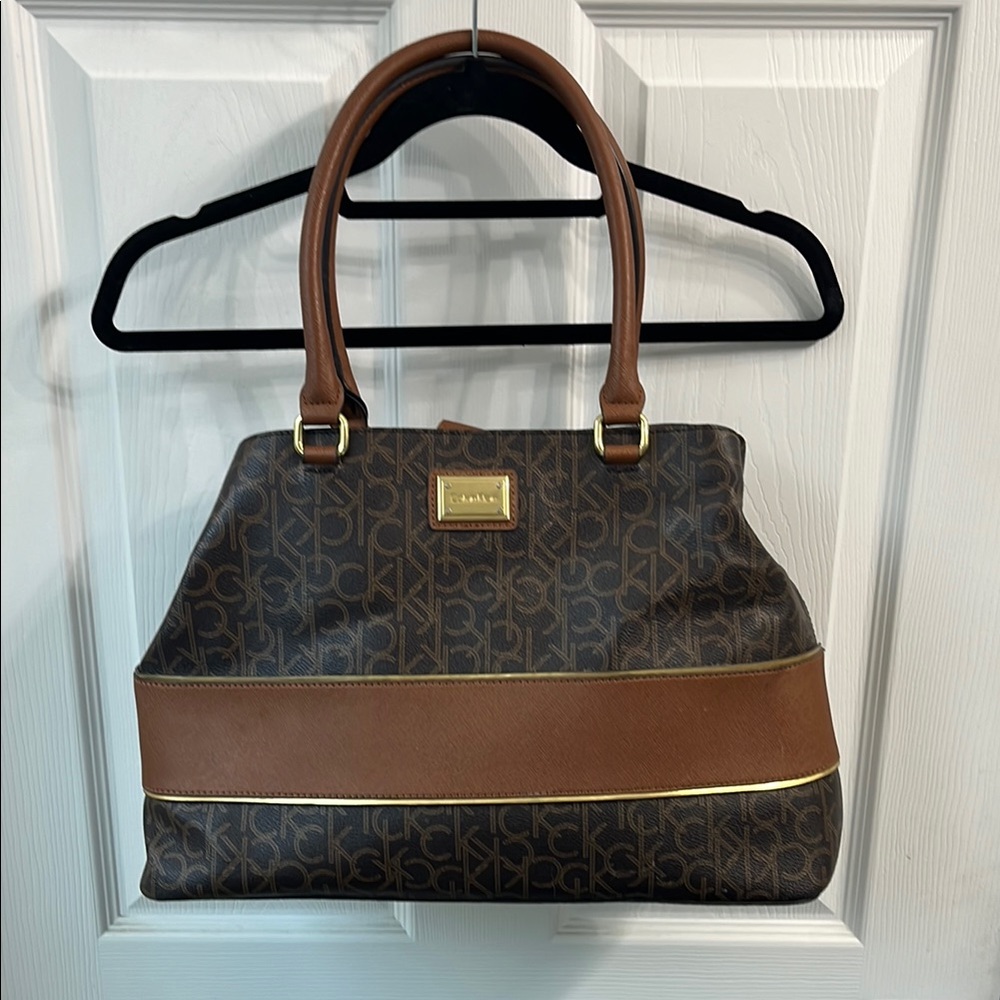 Calvin Klein Brown Monogram Tote Bag